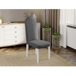 Pachet Mobila Canapea Cali Gri Antracit / Negru + Masa Grand Alba + 4 Scaune Grand Gri Inchis