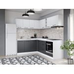 Set Mobila Bucatarie Colt Mina Dual 180*220 Gri Antracit/Alb C112