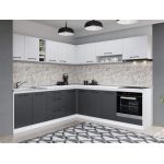 Set Mobila Bucatarie Colt Mina Dual 240*240 Gri Antracit/Alb C113