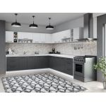 Set Mobila Bucatarie Colt Mina Dual 280*280 Gri Antracit/Alb C118