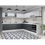 Set Mobila Bucatarie Colt Mina Dual 300*300 Gri Antracit/Alb C117