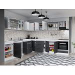 Set Mobila Bucatarie Colt Mina Dual 300*300 Gri Antracit/Alb C117
