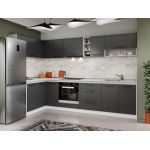 Set Mobila Bucatarie Colt Mina Grafit 140*300 Gri Antracit - C89