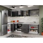 Set Mobila Bucatarie Colt Mina Grafit 140*300 Gri Antracit - C89