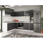 Set Mobila Bucatarie Colt Mina Grafit 180*260 Gri Antracit - C85