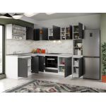 Set Mobila Bucatarie Colt Mina Grafit 180*260 Gri Antracit - C85