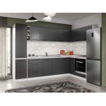 Set Mobila Bucatarie Colt Mina Grafit 280*160 Gri Antracit - C90