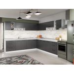 Set Mobila Bucatarie Colt Mina Grafit 280*280 Gri Antracit - C92
