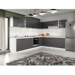 Set Mobila Bucatarie Colt Mina Grafit 300*240 Gri Antracit - C88