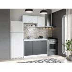 Set Mobila Bucatarie Mina Dual 120 Gri Antracit/Alb C106