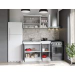 Set Mobila Bucatarie Mina Dual 120 Gri Antracit/Alb C106