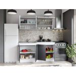 Set Mobila Bucatarie Mina Dual 160 Gri Antracit/Alb C104