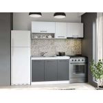 Set Mobila Bucatarie Mina Dual 180 Gri Antracit/Alb C105