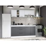 Set Mobila Bucatarie Mina Dual 180 Gri Antracit/Alb C99
