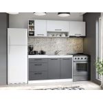 Set Mobila Bucatarie Mina Dual 200 Gri Antracit/Alb C102