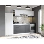 Set Mobila Bucatarie Mina Dual 200 Gri Antracit/Alb C102