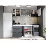 Set Mobila Bucatarie Mina Dual 200 Gri Antracit/Alb C102