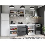 Set Mobila Bucatarie Mina Dual 200 Gri Antracit/Alb C95