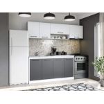 Set Mobila Bucatarie Mina Dual 220 Gri Antracit/Alb C103