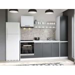 Set Mobila Bucatarie Mina Dual 220 Gri Antracit/Alb C110
