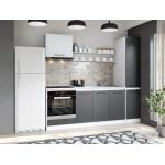 Set Mobila Bucatarie Mina Dual 220 Gri Antracit/Alb C110