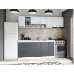 Set Mobila Bucatarie Mina Dual 230 Gri Antracit/Alb C109