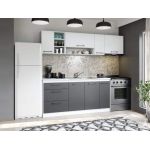 Set Mobila Bucatarie Mina Dual 230 Gri Antracit/Alb C109