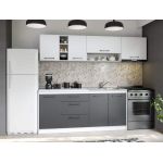 Set Mobila Bucatarie Mina Dual 240 Gri Antracit/Alb C100