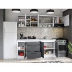 Set Mobila Bucatarie Mina Dual 240 Gri Antracit/Alb C100