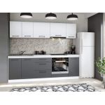 Set Mobila Bucatarie Mina Dual 240 Gri Antracit/Alb C96