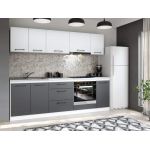 Set Mobila Bucatarie Mina Dual 240 Gri Antracit/Alb C96