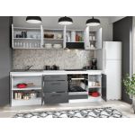 Set Mobila Bucatarie Mina Dual 240 Gri Antracit/Alb C96