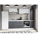Set Mobila Bucatarie Mina Dual 244 Gri Antracit/Alb C98