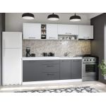 Set Mobila Bucatarie Mina Dual 260 Gri Antracit/Alb C97