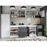 Set Mobila Bucatarie Mina Dual 260 Gri Antracit/Alb C97
