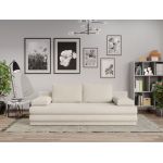 Canapea Extensibila Sensi plusata aspect lana alba