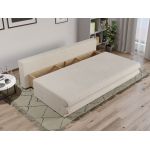 Canapea Extensibila Sensi plusata aspect lana alba