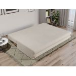 Canapea Extensibila Sensi plusata aspect lana alba