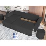 Pachet Mobila Coltar Bonito Gri Antracit + Masa Grand Alba + 4 Scaune Grand Mustar
