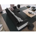 Pachet Mobila Coltar Cali Gri/Negru + Masa Grand Alba + 4 Scaune Grand Gri Deschis