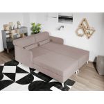 Divan dublu / Pat matrimonial tapitat Crem Round Fix