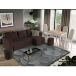 Pachet Mobila Coltar Alfa Maro + Masa Grand Stejar Auriu + 4 Scaune Grand Crem