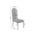 Pachet Mobila Coltar Bonito Turcoaz + Masa Grand Alba + 4 Scaune Grand Gri Deschis