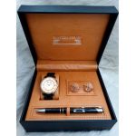 Set cadou pentru barbati Matteo Ferari, ceas, butoni, pix metalic MF003B110G - Engross
