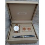 Set cadou pentru barbati Matteo Ferari, ceas, butoni, pix metalic MF006B110G - Engross