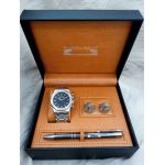 Set cadou pentru barbati Matteo Ferari, ceas, butoni, pix metalic MF007B110G - Engross