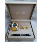 Set cadou pentru barbati Matteo Ferari, ceas, butoni, pix metalic MF010B110G - Engross