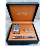 Set cadou pentru barbati Matteo Ferari, ceas, butoni, pix metalic MF014B110G - Engross
