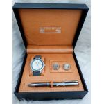 Set cadou pentru barbati Matteo Ferari, ceas, butoni, pix metalic MF021B110G - Engross