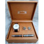Set cadou pentru barbati Matteo Ferari, ceas, butoni, pix metalic MF025B110G - Engross